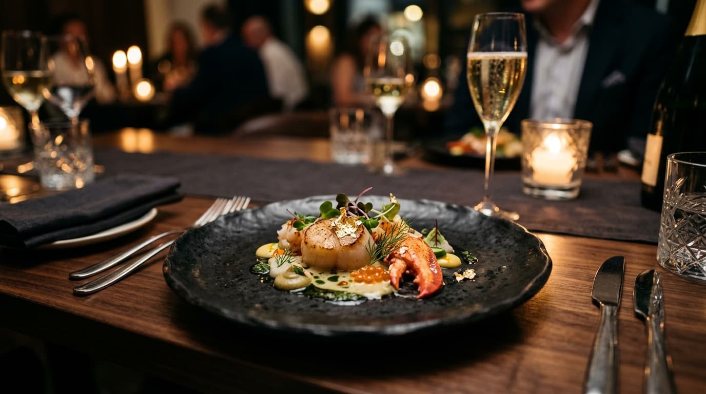 Nghệ thuật trình bày món ăn fine dining tôn vinh màu sắc và kết cấu nguyên liệu