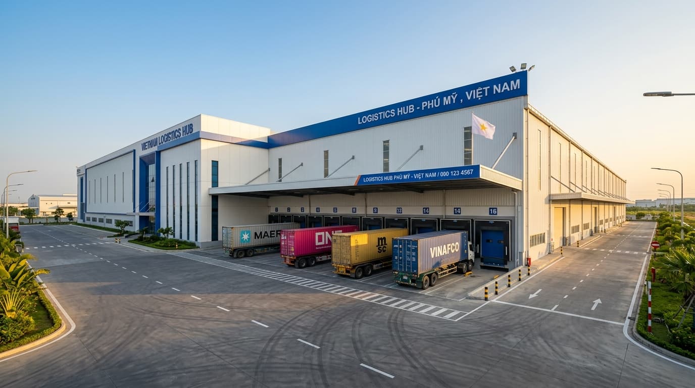 Khu vực xuất nhập hàng & Dock Leveller container