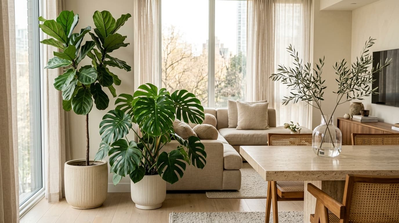 Phong cách Greenery & Life: cây xanh và yếu tố tự nhiên làm mềm không gian nội thất